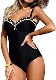 [Nobrand] Women's One Piece Swimsuit Push Up Padded Bra Bikini Swimsuit Swimwear Women Black Bathing Suit Beach Wear