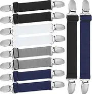 [Twistover] 10 Pcs Pant Waist Tightener Waist Cinch Clip Belt Adjustable Elastic Pant Clip Women Men, 2 Size