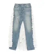 ruffled-train jeans IT40 light blue