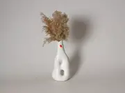 Decorative vase.Sculptural vase. Studio art pottery. White vase. Handmade vase.