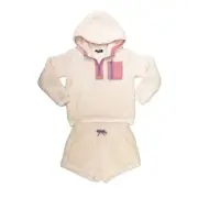 Freshman Girls Fleece Hoodie & Short Set In Jet Stream Medium MSRP $50