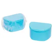 Blue 80 Pack Bulk Denture Case Bath Holders for Retainers Teeth Guards (Sealed)