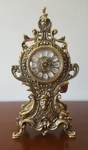 Antique Style Mantelpiece Bronze Clock. Brand new in a Box. Hand made in Spain.