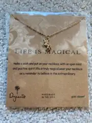 Sealed NEW Girls Gold Dipped Necklace Unicorn pendant LIFE IS MAGICAL Dogeared