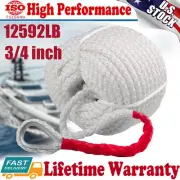 3/4"x150' Three Twisted Strand Nylon Boat Anchor Mooring Rope Dock Line Thimble