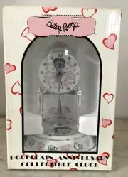 Betty Boop Porcelain Anniversary Clock w/Glass Dome - 2007 - NEW SEE DESCRIPTION