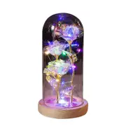 Catzon Galaxy Rose Light Glass Dome Romantic Gifts on Valentines Day-ColoredLightB