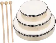 TOBBOMEY Handheld Tambourine Percussion for Adults 3pcs Hand Drum Set for Music Education Rhythm Training Music Enthusiasts