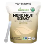 Organic 100% Pure Monk Fruit sweetener, No Erythritol, Monkfruit Extract Powd...