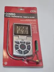 CDN Digital Programmable Probe In Oven Thermometer and Timer, Silver NEW In Box
