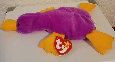 RARE 1993 TY BEANIE BABY PATTI PLATYPUS STYLE 4025 PVC TAG &AMP; TUSH ERRORS