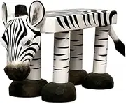 Xofuru Artisanal Hand-Carved Zebra Stool Animal Shoe Replacement Stool Foot Step Bench Hardwood Decorative Furniture for Porch, Makeup, Foyer Use, for Adults, Kids, Decoration Handmade Furniture