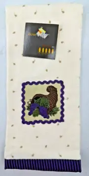 Kohl's Harvest 2004 Fall Grape Filled Cornucopia Multicolor Cotton Kitchen Towel