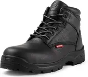 [SUREWAY] Men's Waterproof Steel/Soft Hiking Work Boots, Lightweight Ultility Lace Up Round Toe Shoes,Water Proof Tactical Military Outdoor Ankle Mens Boot for Construction, Roofing, Hunting