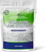 Cetearyl alcohol, (450g) - cosmetic grade, no adulterants, non-GMO, paraben free, cGMP quality, pure and used for dry, rough, scaly, itchy skin and minor skin irritations