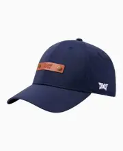 New PXG 2025 Leather Tag Blue Adjustable Players Hat