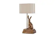 Rabbit Regal Shape Fabric Shade Desk Table Light Lamp Gold