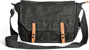 [GOOTIUM] Canvas Messenger Bag - Vintage Shoulder Bag 16" Laptop Sleeve Bag Courier Style Purse Crossbody Campus Work Bag