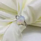 5.40 Ct Fire Opal Prong Ring 925 Solid Sterling Silver