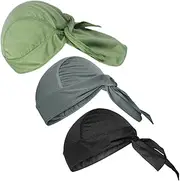 [BESPORTBLE] Cooling Bandana 3 Pcs Skull Cap for Men Women Cycling Skull Caps Head Wraps for Outdoor Use Black
