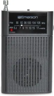 Emerson Portable AMFM Radio with Speaker, Headphone Port and Volume Control