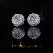 Yellow 925 Silver Sterling Women 1.74ct Cubic Zirconia Round Stud Earrings