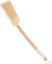 NULYLU Exfoliating Bath Brush Long Wooden Handle Body Scrubber Shower Brush for Back Cleaning