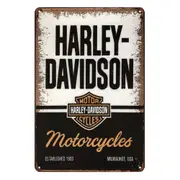 3x Harley-davidson Motorcycles Rustic Metal Vintage Tin Sign Shed Garage Bar
