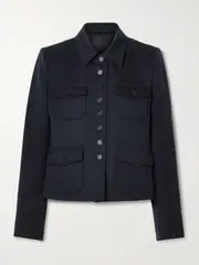 [Nili Lotan] Nili Lotan - Jamison Wool-twill Jacket - Midnight blue - US4 US 4 Blue