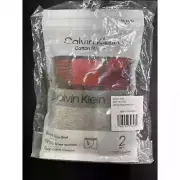 NWT Calvin Klein 2 Pack Boys Boxer Briefs Size M 8-10 1 Red/Black Plaid 1 Gray