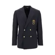 [DOLCE & GABBANA] DOLCE & GABBANA 'Taormina' jacket with embroidered patch Man 48 48 Blue
