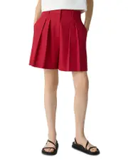 Theory Pleated Linen Shorts