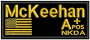 McKeehan embroidery patch 2X5 hook gold letters