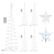 Yescom 6Ft LED Spiral Tree Light Outdoor Yard Xmas Decor Battery White 5Pack