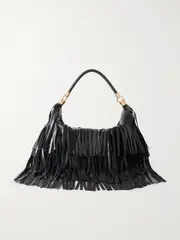 [Chloé] Chloé - Fringed Leather Shoulder Bag - Black - One size One size Black