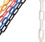 US Weight (Made in USA) 500 FT White, 2-Inch Plastic Chain Links, Plastic Safety Barrier Chain Featuring SunShield UV Resistant Technology