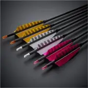32'' Archery Carbon Arrows SP400 with 4" Turkey Feathers OD7.5mm Hunting Arrows