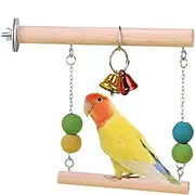 Byeaon Bird Parrot Swing Toys | Natural Wooden Funny Parrot Perch | Bird Play Gym, Training Stand Holder Exercise Stand for Conure, Parakeet