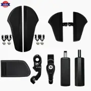 Defiance Black Driver Floorboards Highway Footrest Fit For Harley Touring FLHX