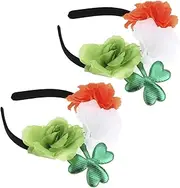 [WOONEKY] Headband 2pcs Hair Hoops Fashionable Festival Accessories for Girls Patrick's Day
