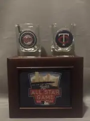 2014 Minnesota Twins￼ All Star Game Shot Glasses Set Of 2 With Box New Mint Rare