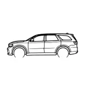 Ignite Laser Dodge 2018 Durango 392 SRT Silhouette Metal Wall Art Coated Black 15.7inch/40cm
