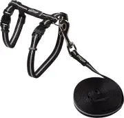 Alleycat Reflective Cat Harness Black Small with Variable Load Safety Release Bu