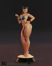 Chun Li Bikini (1) Unpainted 1/6 resin model kit and base abe