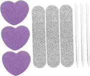 SHERCHPRY 10 Sets Professional Nail Care Tool Set with Adorable Heart Shaped Sponge Buffers for Complete Manicure and Nail Shaping Multi Functional Kit for Men and Women
