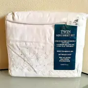 Vintage Springmaid Tara Lace White Twin Mini Sheet Set Pillowcase Flat Sheet USA