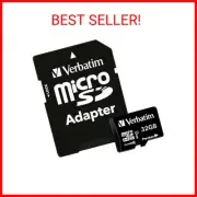 Verbatim 32GB Premium microSDHC Memory Card with Adapter, UHS-I V10 U1 Class 10,