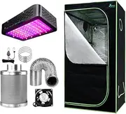 Grow Tent Light Kit 80x80x160CM 1000W LED Full Spectrum Vent Fan Indoor Garden