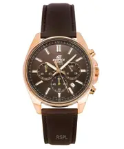 Casio Edifice Chronograph Stopwatch Date 12/24 Brown Dial Quartz EFV-650CL-5AV 100M Men's Watch