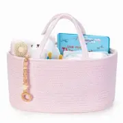 Large Diaper Caddy Organizer, Baby Storage Basket, Nursery Bin and Car Organi...